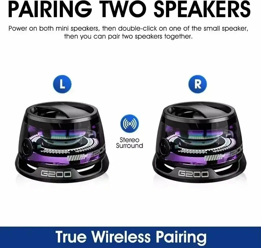 Magnetic Bluetooth Speaker – Portable Wireless Mini Speaker with RGB LED Lights